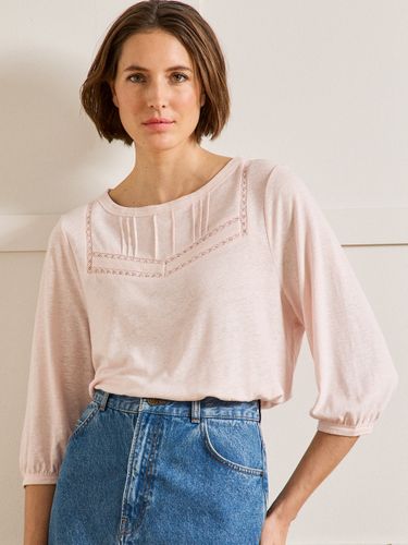 T-shirt plastron lin et viscose - Cyrillus - Modalova