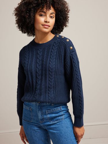 Pull torsadé boutons dorés - Laine RWS* - Cyrillus - Modalova