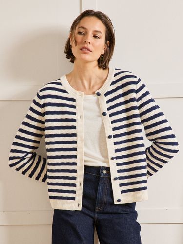 Cardigan rayures et torsades femme - Cyrillus - Modalova