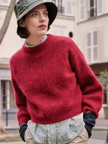 Pull col rond avec laine et mohair - Cyrillus - Modalova