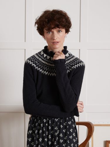 Pull jacquard col volanté femme - Cyrillus - Modalova