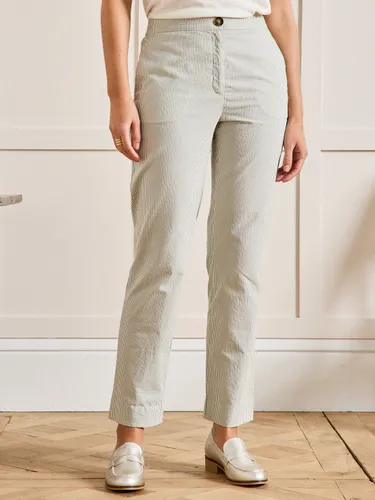 Pantalon cigarette seersucker rayé Julie - Cyrillus - Modalova