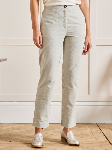 Pantalon cigarette seersucker rayé Julie - Cyrillus - Modalova