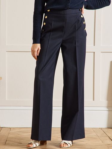 Pantalon large à pont boutons dorés Maé - Cyrillus - Modalova