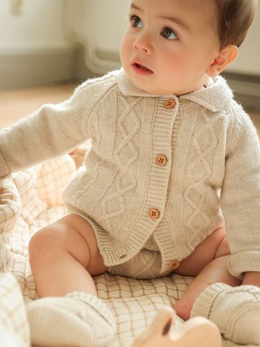 Cardigan torsadé en laine Bébé - Cyrillus - Modalova