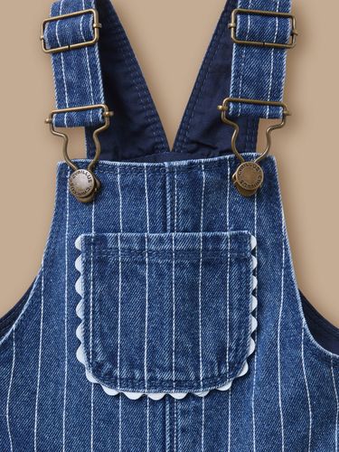 Salopette rayée en denim Bébé - Cyrillus - Modalova