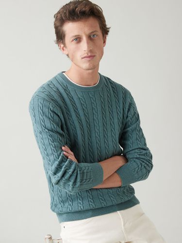 Pull torsadé coton et laine homme - Cyrillus - Modalova