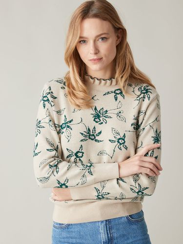 Pull jacquard floral coton et cachemire - Cyrillus - Modalova