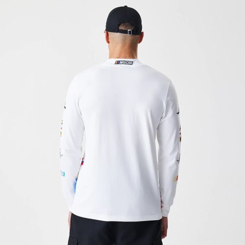 T-Shirt à Manches Longues Nascar Generic Logo Modern Driver Blanc unisex - New Era Cap - Modalova