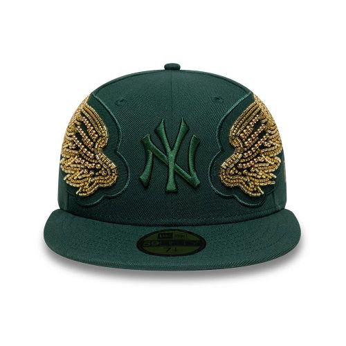Casquette 59FIFTY Fitted New York Yankees MLB Beaded Wings Vert foncé unisex - New Era Cap - Modalova