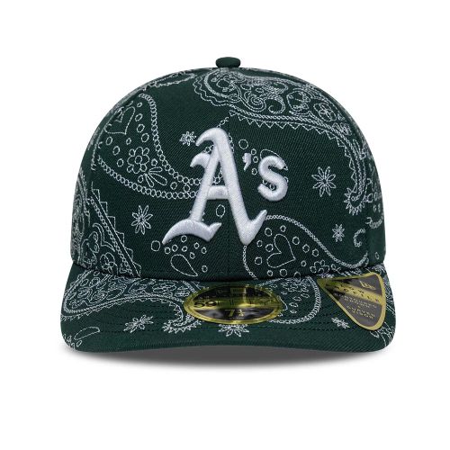 Casquette 59FIFTY Fitted Low Profile en paisley Athletics MLB vert unisex - New Era Cap - Modalova