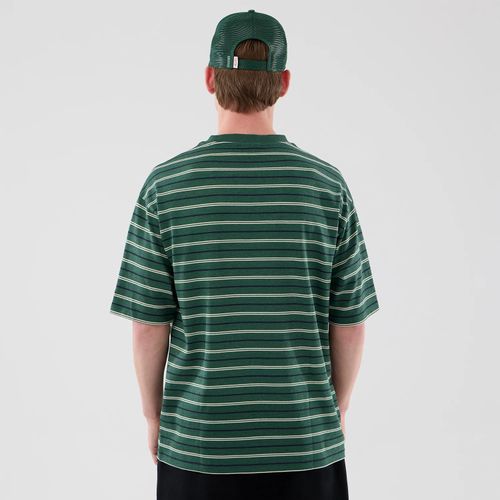T-shirt Oversize à Rayures New Era Vert Foncé unisex - New Era Cap - Modalova