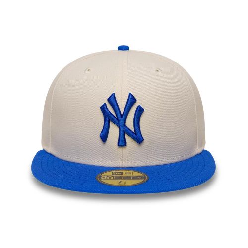 Casquette 59FIFTY Fitted NY Yankees MLB League Essential Crème & Bleu unisex - New Era Cap - Modalova