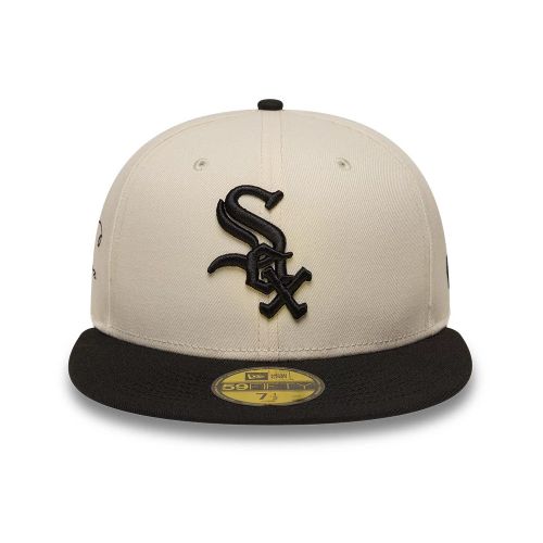 Casquette 59FIFTY Fitted Script Côté Chicago White Sox MLB Crème unisex - New Era Cap - Modalova