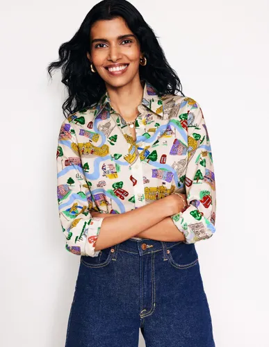 Chemise Sienna en coton-Ivoire, motif London Town - Boden - Modalova