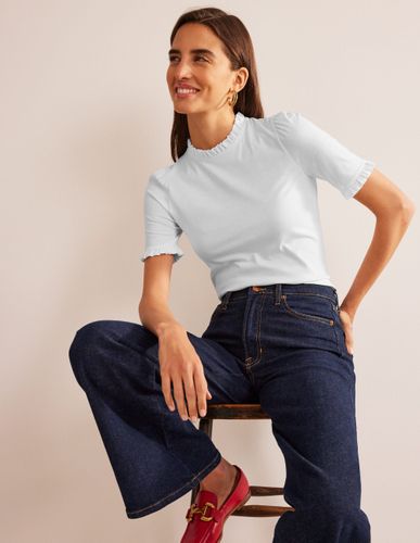 T-shirt volanté ultra-doux-Blanc - Boden - Modalova