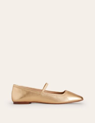 Ballerines Thea façon babies-Cuir doré - Boden - Modalova