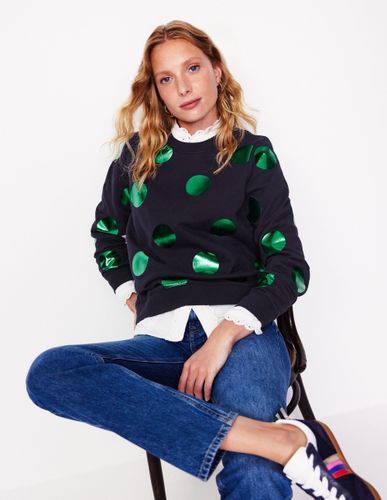Sweat Hannah imprimé- marine, pois verts - Boden - Modalova