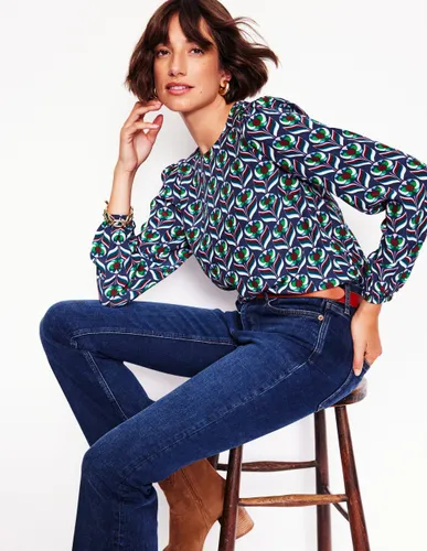 Top imprimé simple-Bleu martin-pêcheur, motif Blossom Stamp - Boden - Modalova