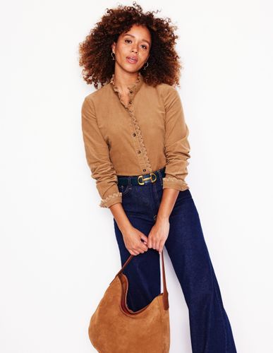 Chemise Phoebe en velours côtelé-Camel chiné - Boden - Modalova