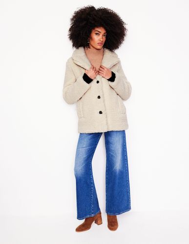 Manteau façon moumoute court-Borg naturel - Boden - Modalova