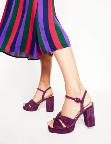 Chaussures compensées avec devant torsadé-Suède Prune - Boden - Modalova