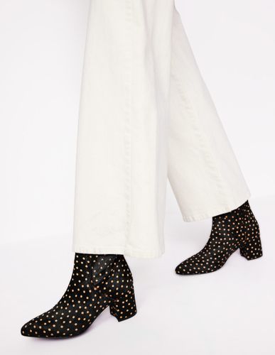 Bottines à talons carrés en cuir-Pois et camel - Boden - Modalova