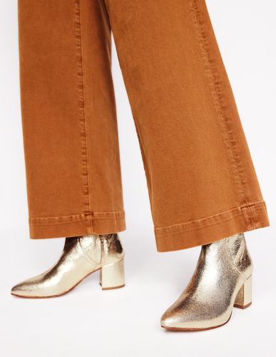 Bottines à talons carrés en cuir-Or - Boden - Modalova