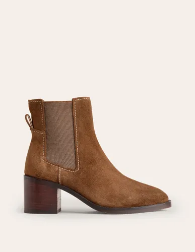 Bottines Chelsea à talons carrés-Fauve - Boden - Modalova