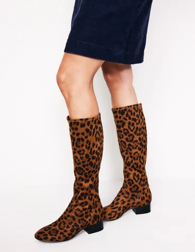 Bottes plates stretch hauteur genou-Cœurs folk rouge rockabilly - Boden - Modalova