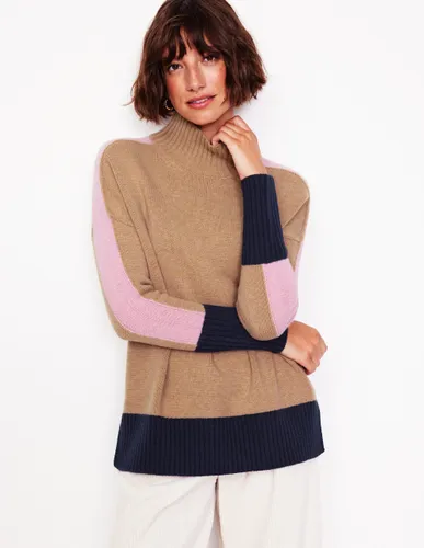 Pull Jessica oversize-Camel chiné, colourblock - Boden - Modalova