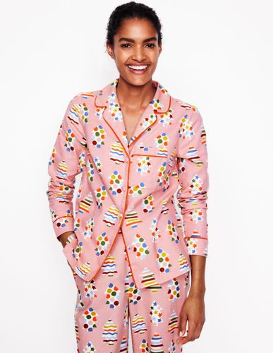 Haut de pyjama en coton brossé-Quartz, Arbres de Noël - Boden - Modalova