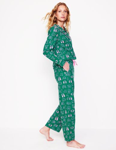 Bas de pyjama en coton brossé-Malachite, chiens - Boden - Modalova