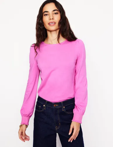 Top ultra-doux à poignets smockés- Chatouillé - Boden - Modalova