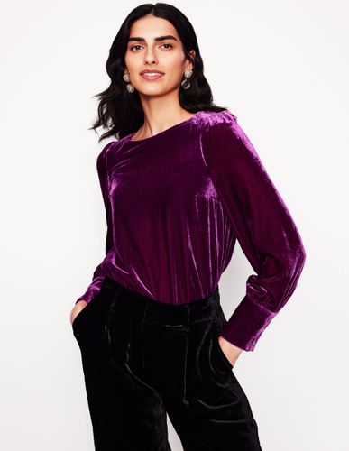 Top en velours à dos boutonné-Pourpre Royal - Boden - Modalova