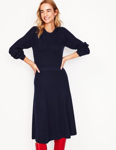 Robe en maille à épaules boutonnées- Marine - Boden - Modalova