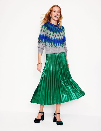 Jupe midi Camilla métallisée-Malachite - Boden - Modalova