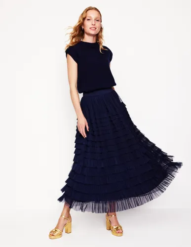 Jupe longue à volants en tulle- Marine, Petits Pois - Boden - Modalova
