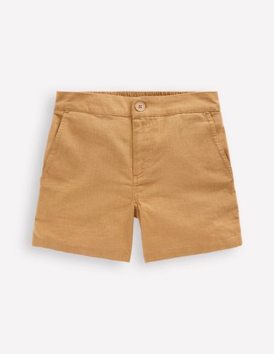 Short en coton et lin-Marron noisette - Boden - Modalova