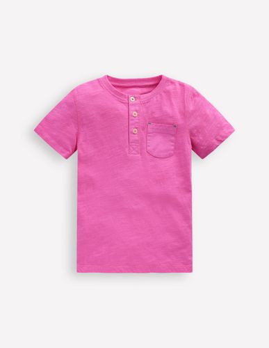 T-shirt manches courtes à col tunisien-Fraise - Boden - Modalova