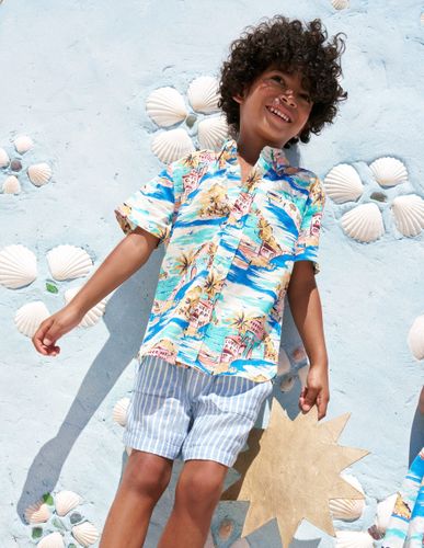 Chemise en coton et lin-Paysage littoral multi - Boden - Modalova