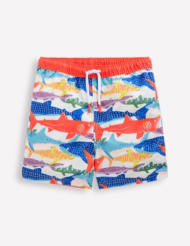 Short de bain-Requin imprimé riso ivoire - Boden - Modalova