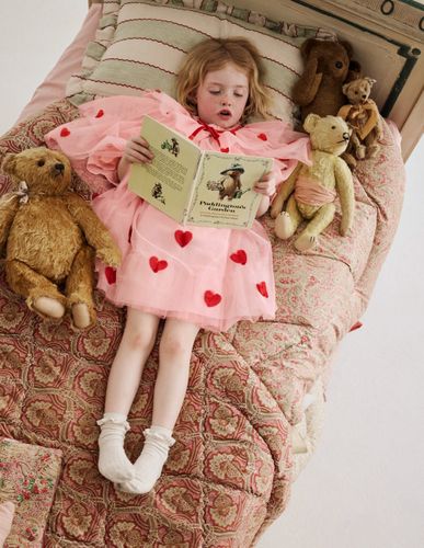 Robe à volants en tulle-Cœurs rose craie - Boden - Modalova