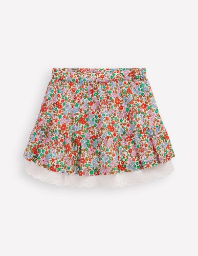 Jupe tissée imprimée à enfiler-Lit de fleurs rose - Boden - Modalova