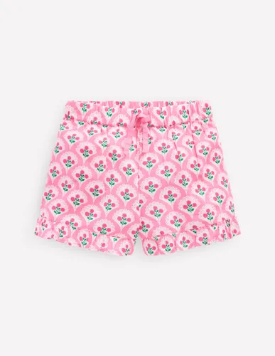 Short Juniper tissé à froufrous-Motif floral xylographique rose - Boden - Modalova