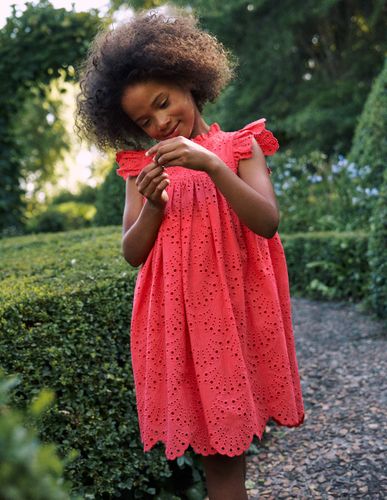 Robe festonnée en broderie anglaise-Rose camélia - Boden - Modalova