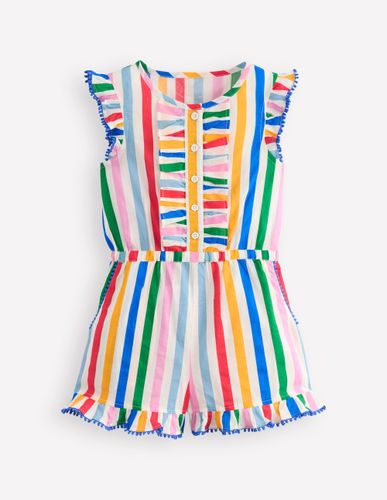 Combishort boutonné à volants-Rayé multi arc-en-ciel - Boden - Modalova