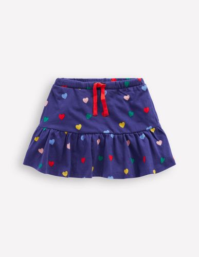 Jupe-short volantée en jersey-Cœurs bleu tribord multi - Boden - Modalova