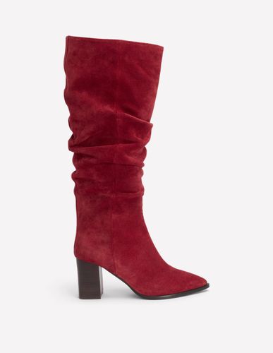 Bottes Vera pointues à talons carrés-ROUGE - Boden - Modalova