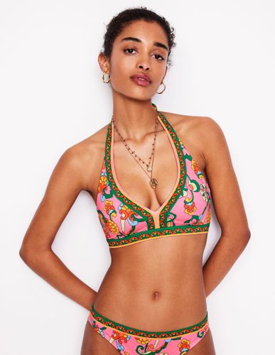 Haut de bikini Ios à empiècement en V-Rose, motif Foliage Trail - Boden - Modalova